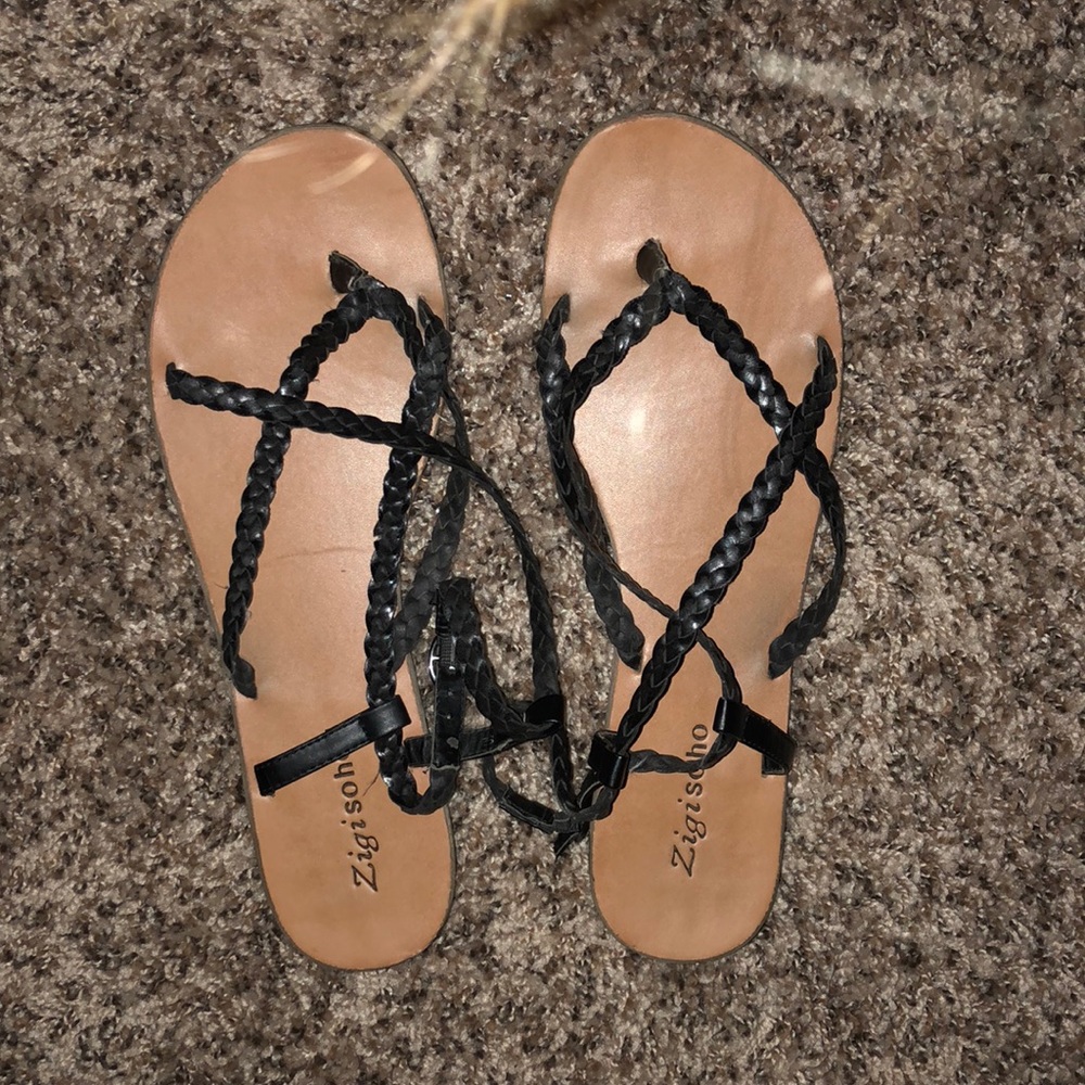 black sandals